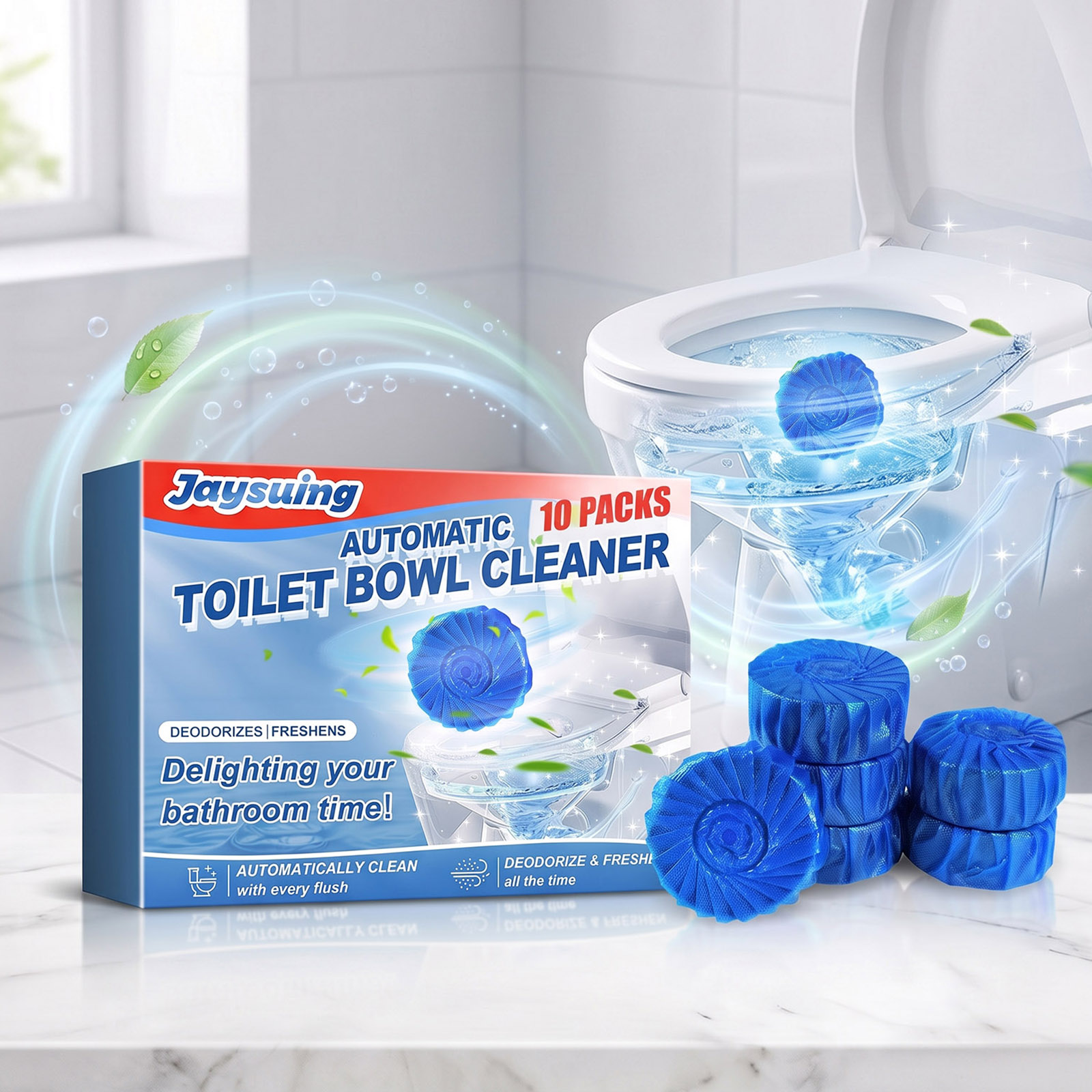 Shower Steamer Tablet - Блоки-таблетки для чистки унитаза: синие, шипучие,