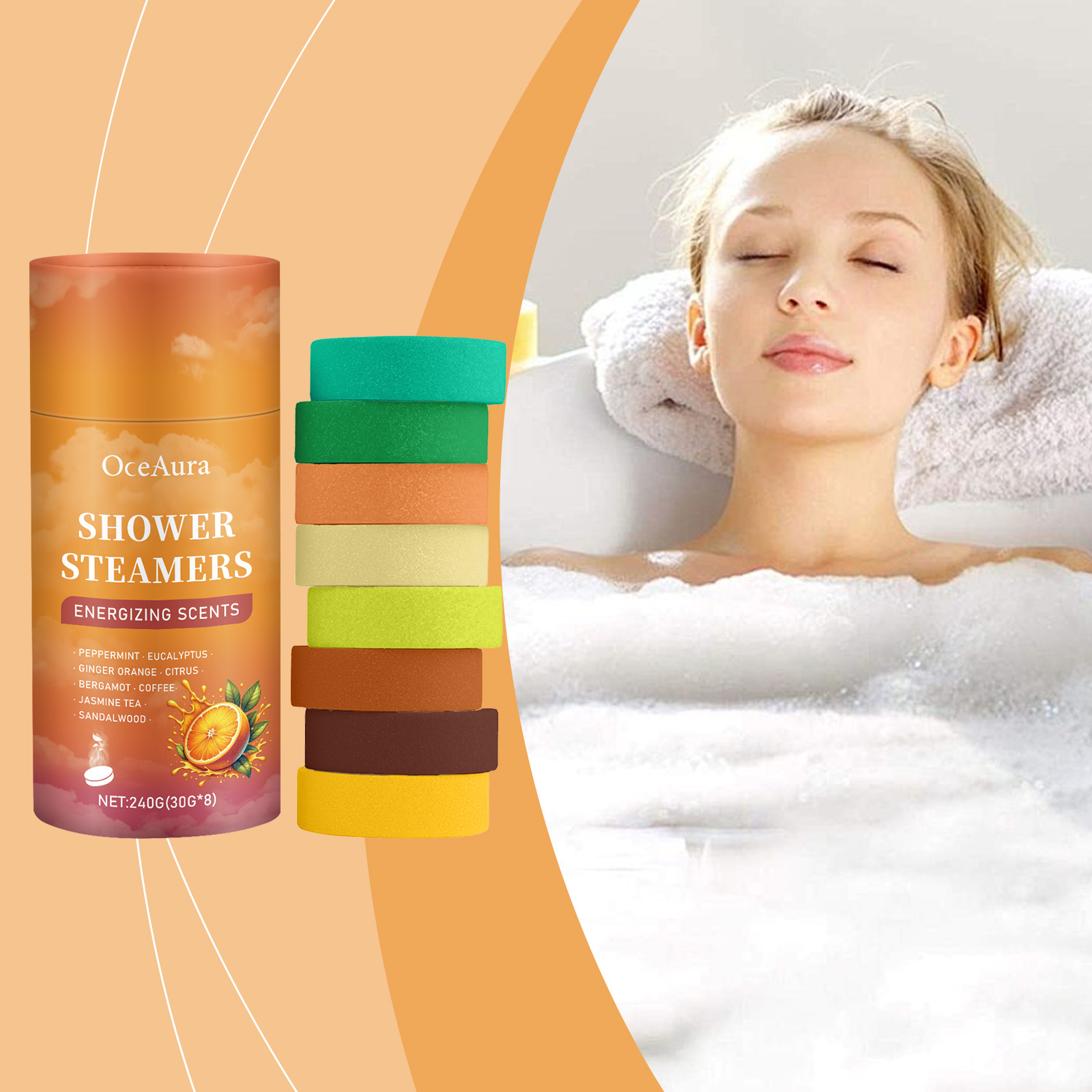 Shower Steamer Tablet - Таблетки для душа для ароматерапии, освежающие,
